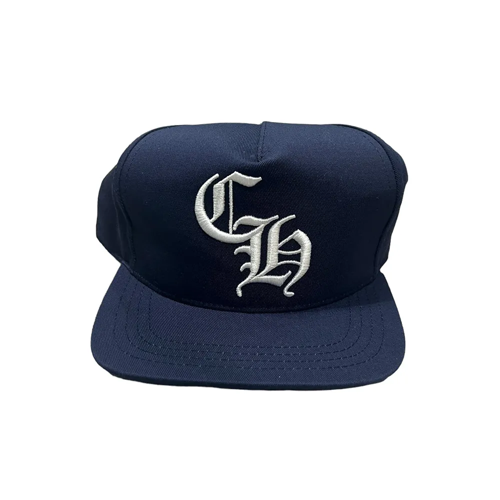 Chrome Hearts CH Silver Button Hat Navy/White sold by PLUS