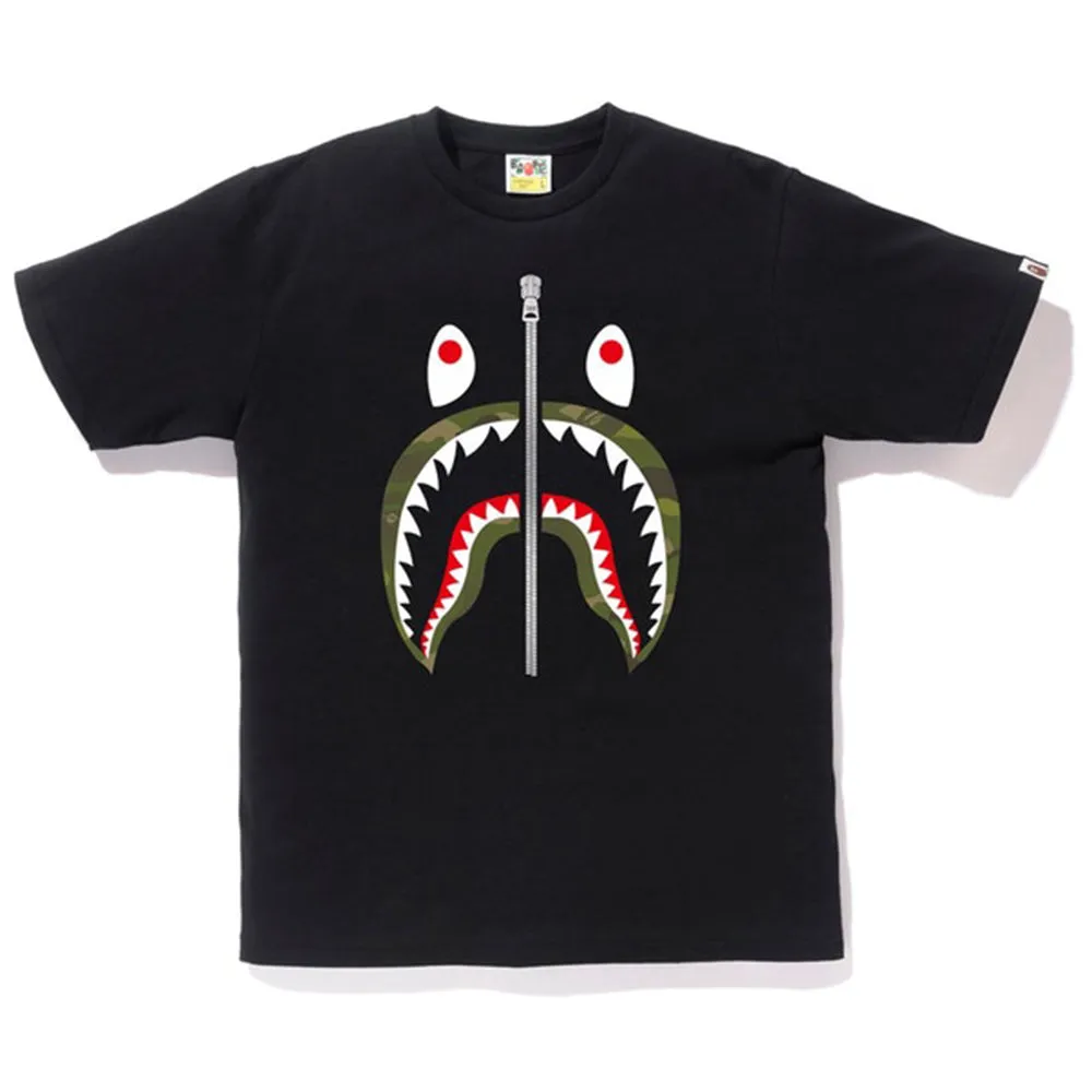 BAPE Gradation Camo Shark Tee Black/Olivedrab sold by PLUS