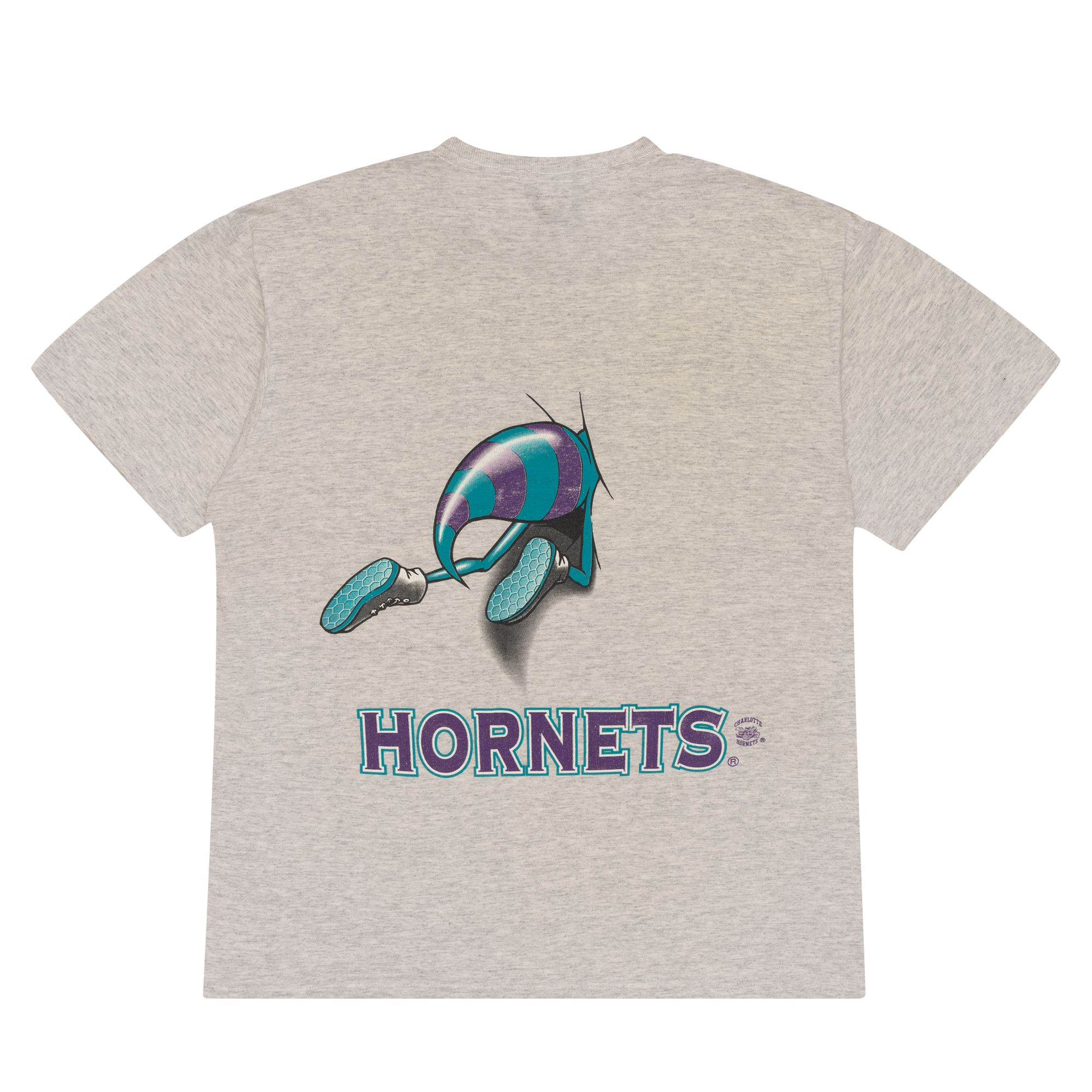 Charlotte Hornets Nutmeg Double-Sided 90s NBA Tee Grey sold by PLUS product image thumbnail 3