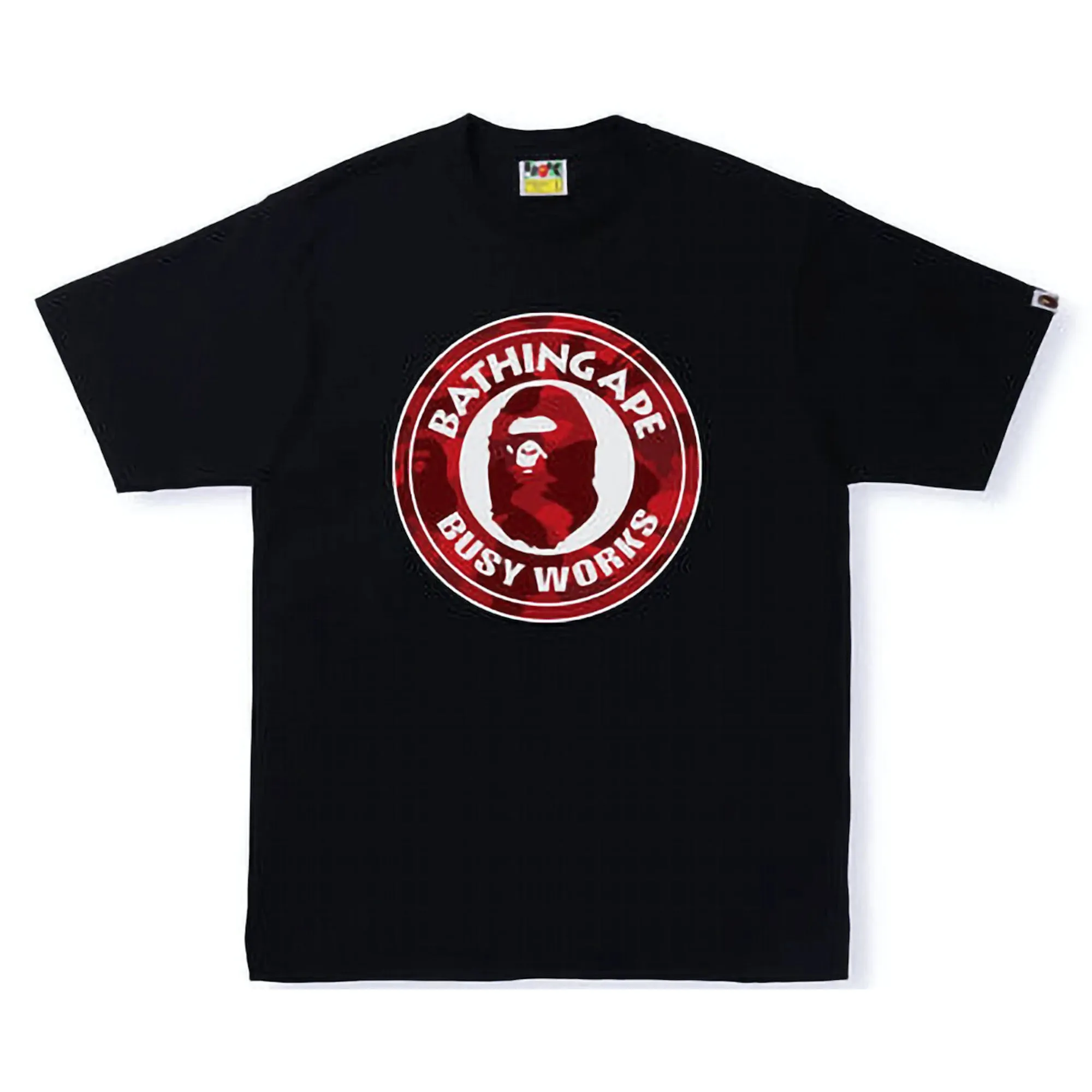 Bape Color Camo Busy Works Tee Black Double Red sold by PLUS