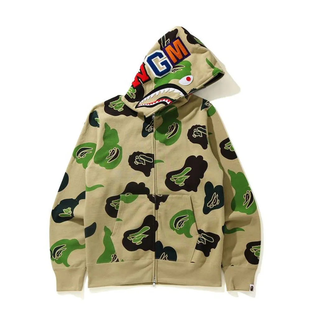 Bape Def Camo Shark Full Zip Hoodie Beige sold by PLUS