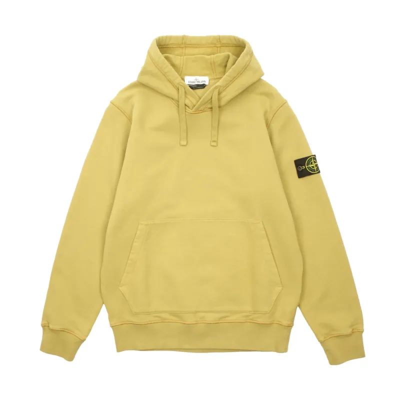 Stone Island Brushed Cotton Fleece Hooded Sweatshirt Dark Beige sold by PLUS