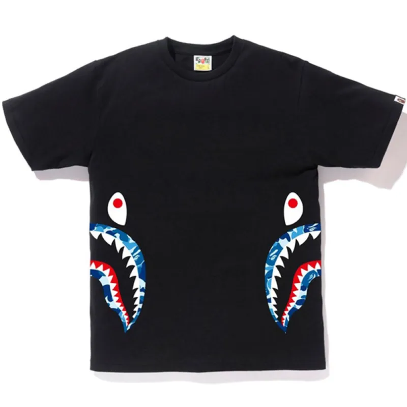BAPE ABC Side Shark Tee Black/Blue sold by PLUS