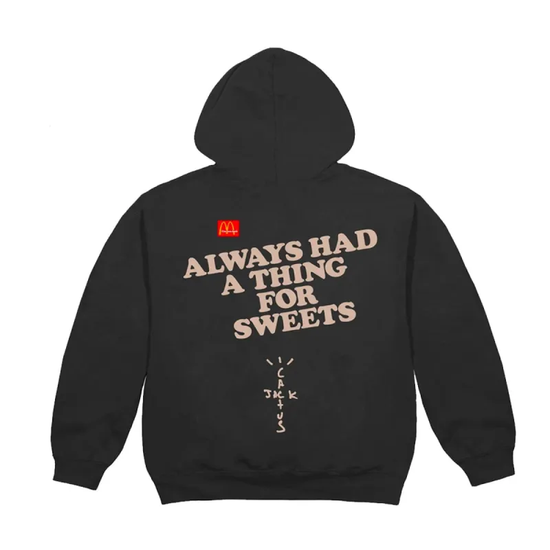 Travis Scott x McDonald's Apple Pie Hoodie Washed Black sold by PLUS