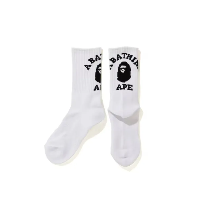Bape College Socks White/Black sold by PLUS