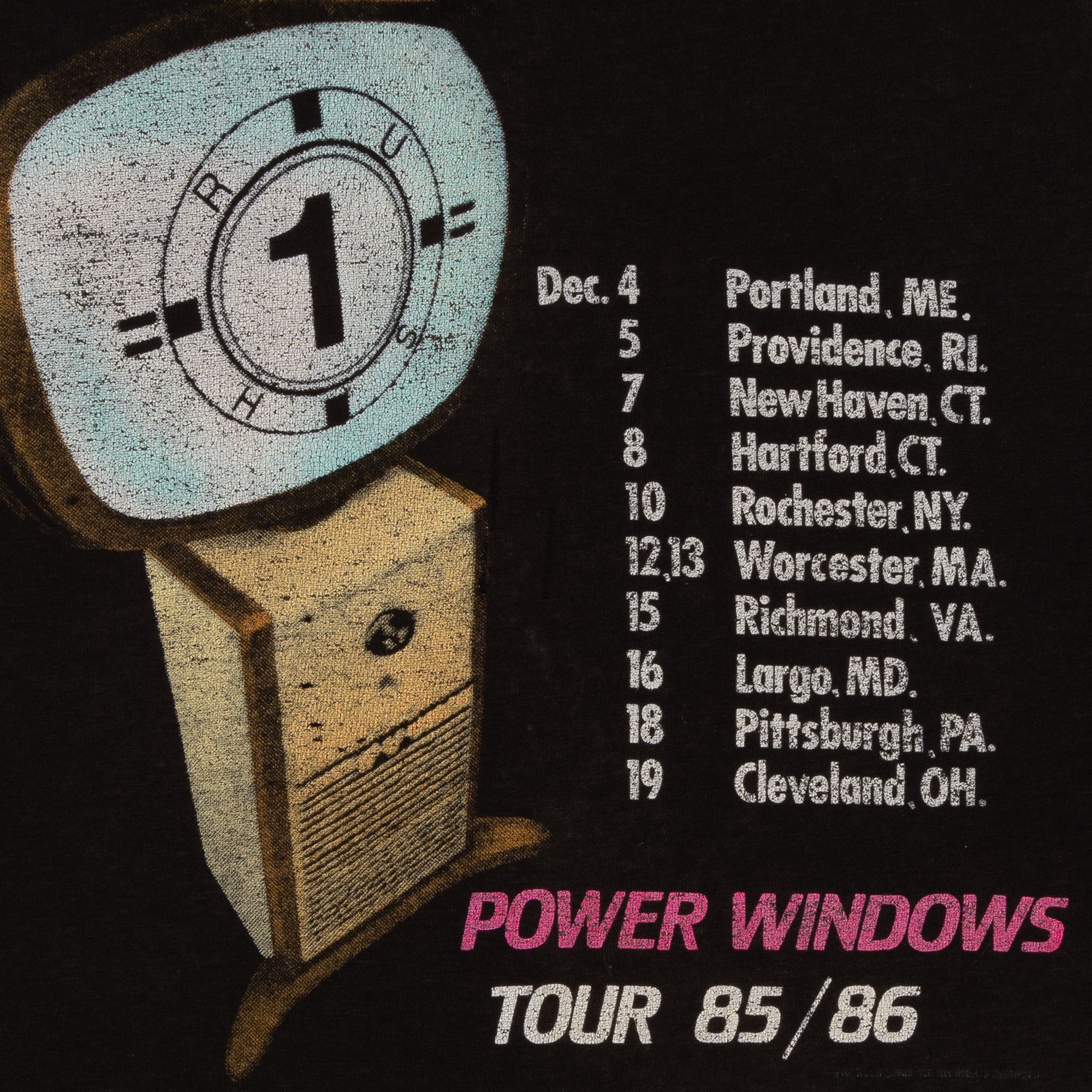 Rush Power Windows Tour 1986 Faded Tee Black sold by PLUS product image thumbnail 3