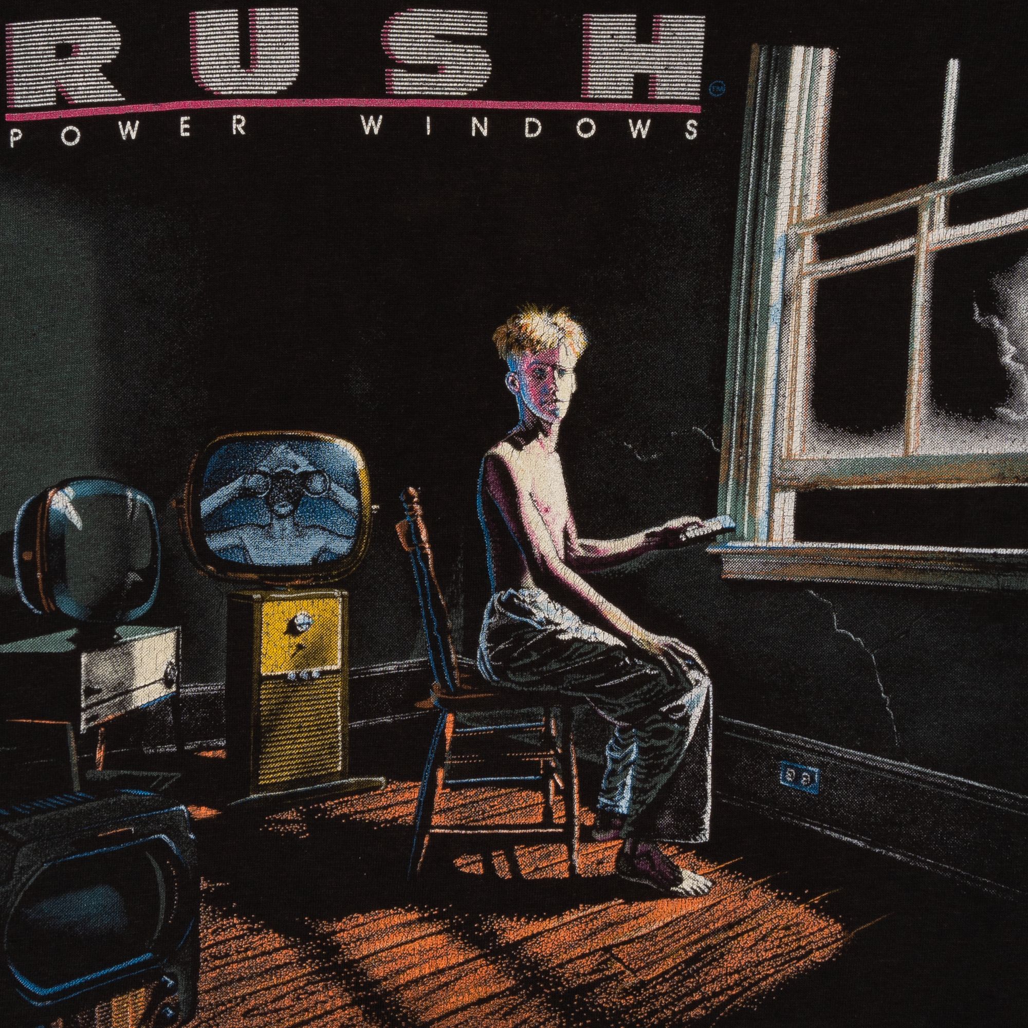 Rush Power Windows Tour 1986 Faded Tee Black sold by PLUS product image thumbnail 2