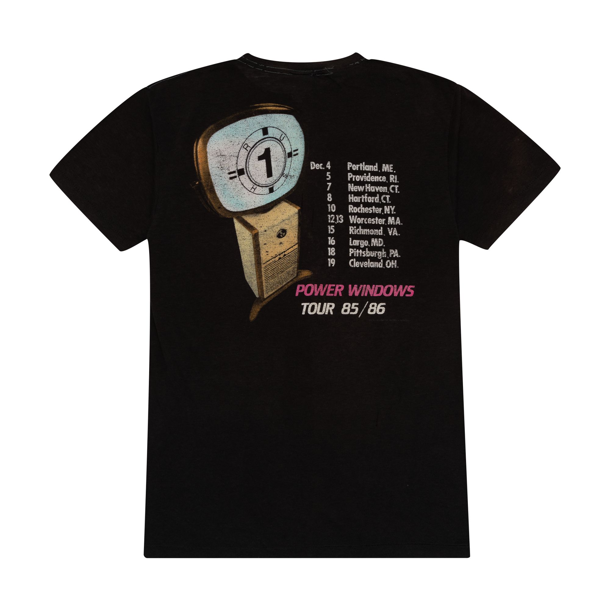 Rush Power Windows Tour 1986 Faded Tee Black sold by PLUS product image thumbnail 4