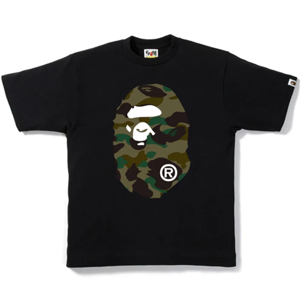 Bape 1st Camo Big Ape Head Tee Black/Green sold by PLUS