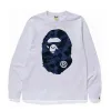 BAPE Color Camo Big Ape Head L/S Tee White/Navy sold by PLUS