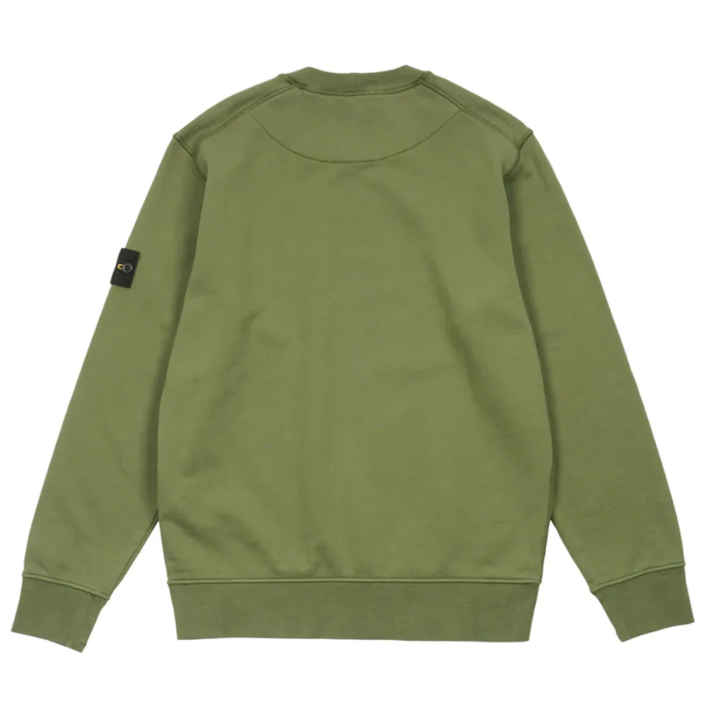 Stone Island Cotton Fleece Crewneck Sweatshirt Olive Green sold by PLUS product image thumbnail 2