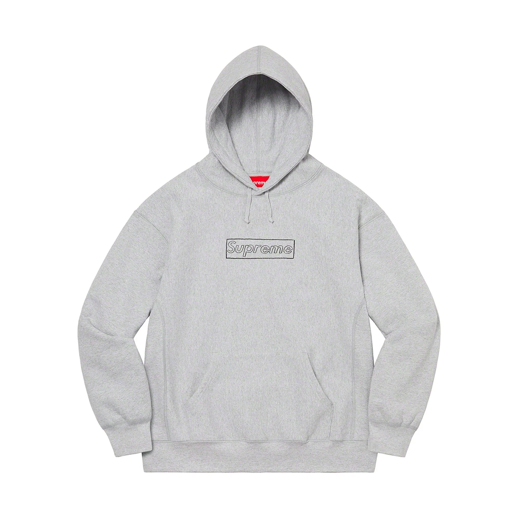Supreme KAWS Chalk Logo Hooded Sweatshirt Heather Grey sold by PLUS