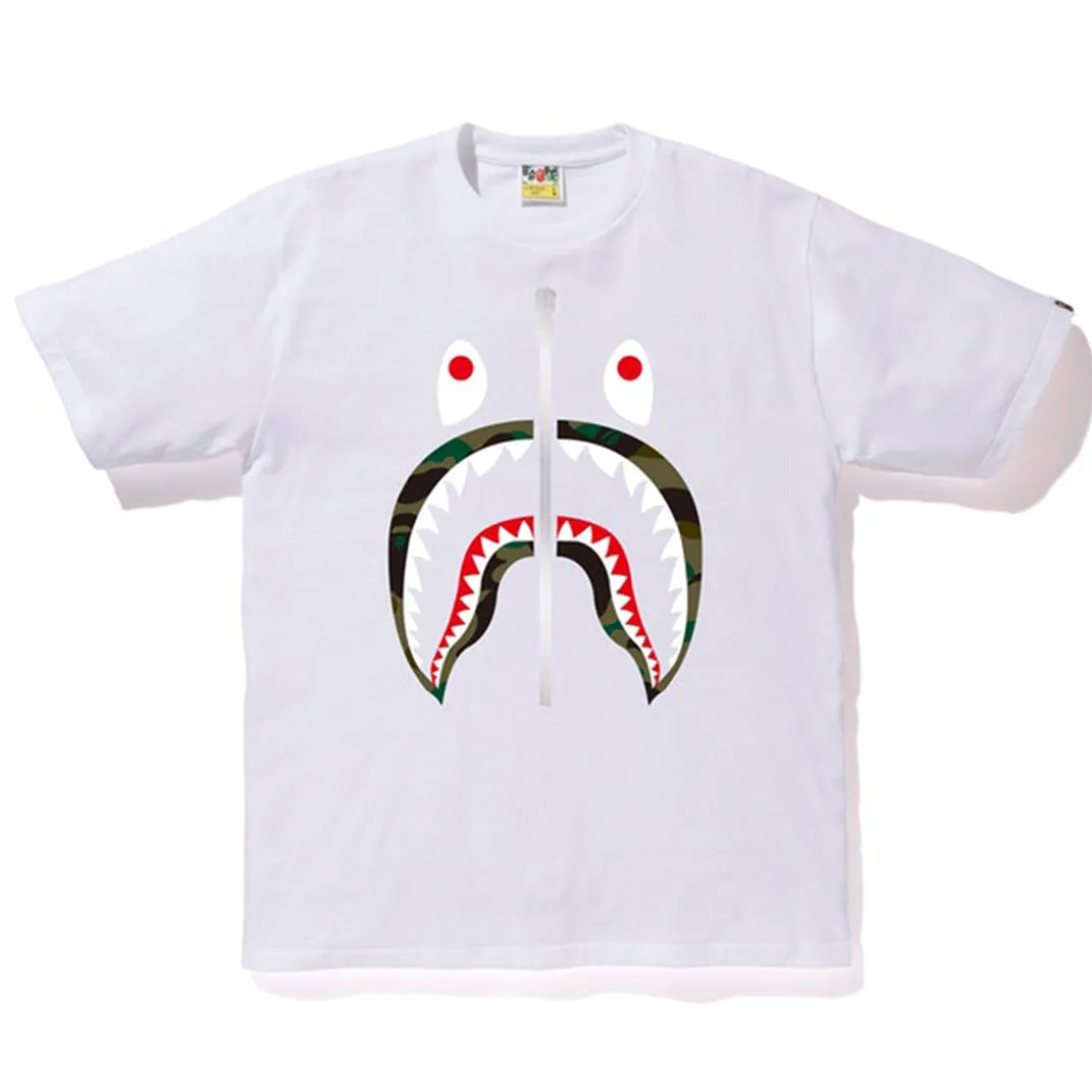 Bape 1st Camo Shark Tee White/Green sold by PLUS