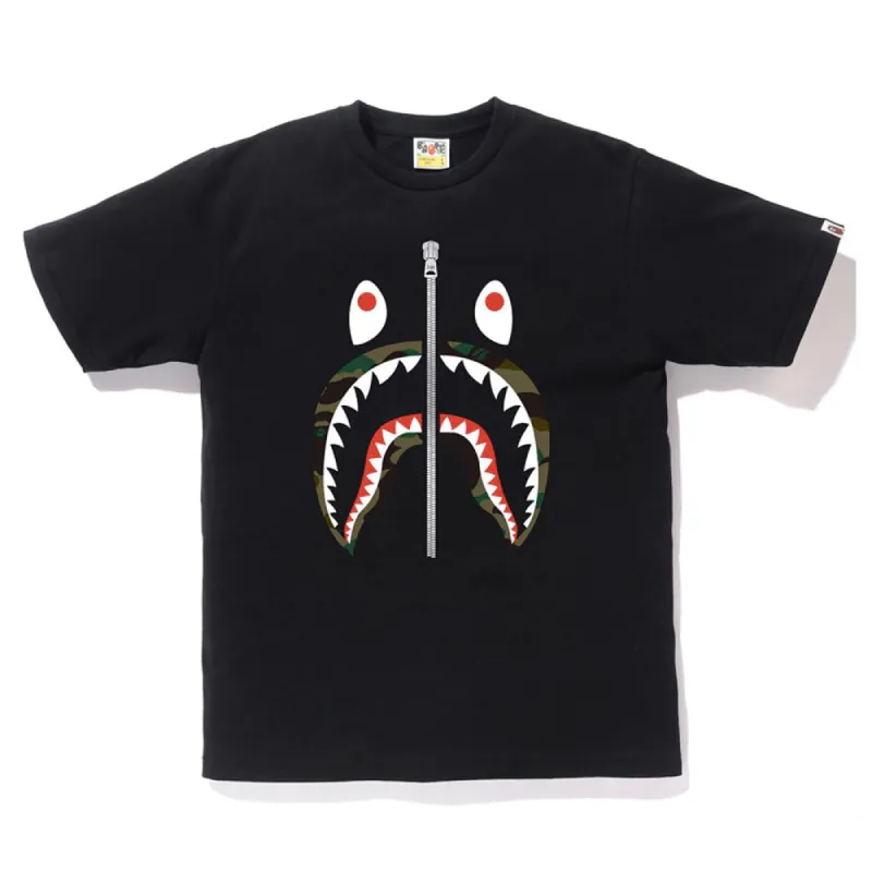 Bape 1st Camo Shark Tee Black/Green sold by PLUS