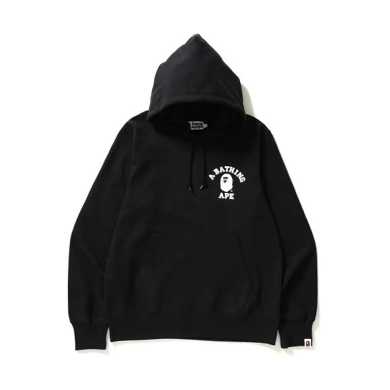 Bape Small Logo College Pullover Hoodie Black sold by PLUS