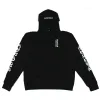 Chrome Hearts Vertical Logo FU Hood Hoodie Black/White sold by PLUS