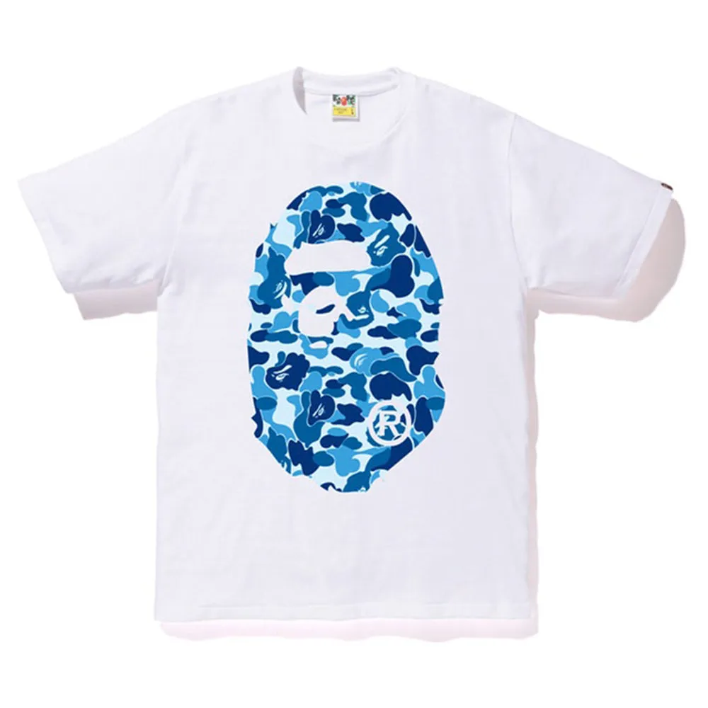 Bape ABC Big Ape Head Tee White/Blue sold by PLUS