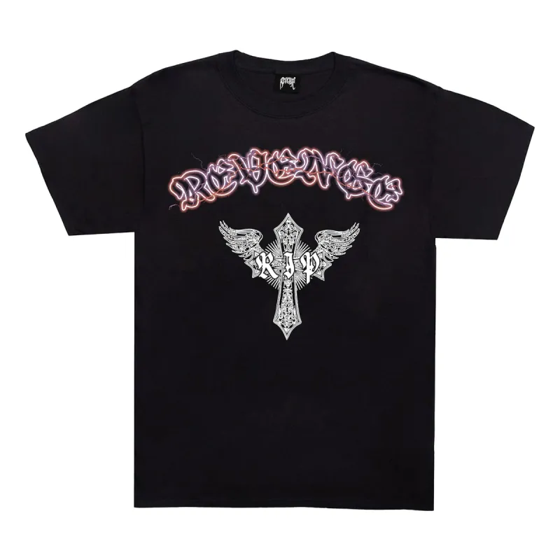 Revenge x Anuel Skeleton Angel Tee Black sold by PLUS