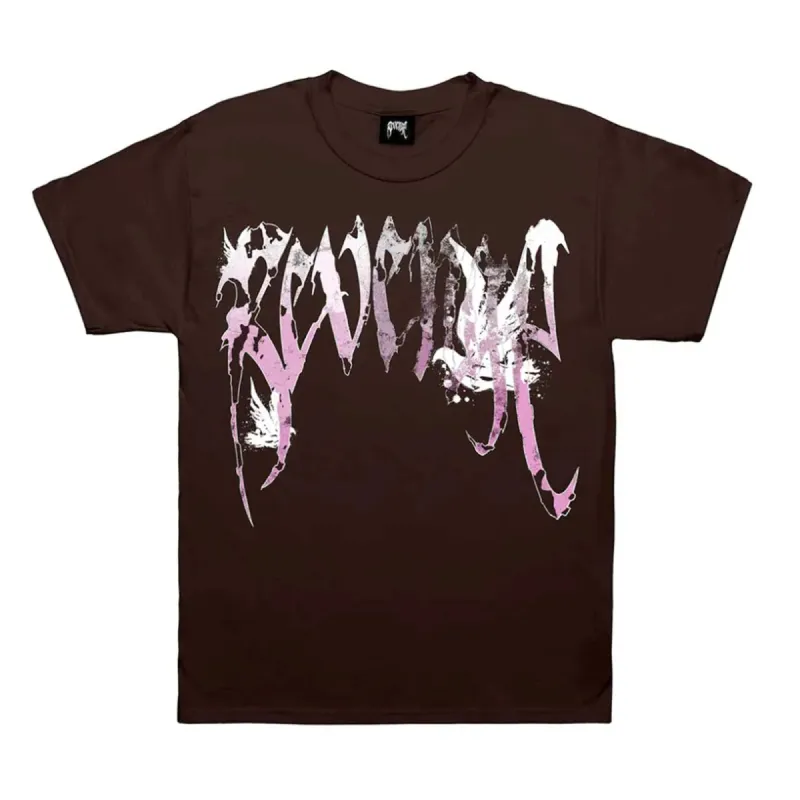 Revenge x Anuel Graffiti Dove Tee Brown sold by PLUS