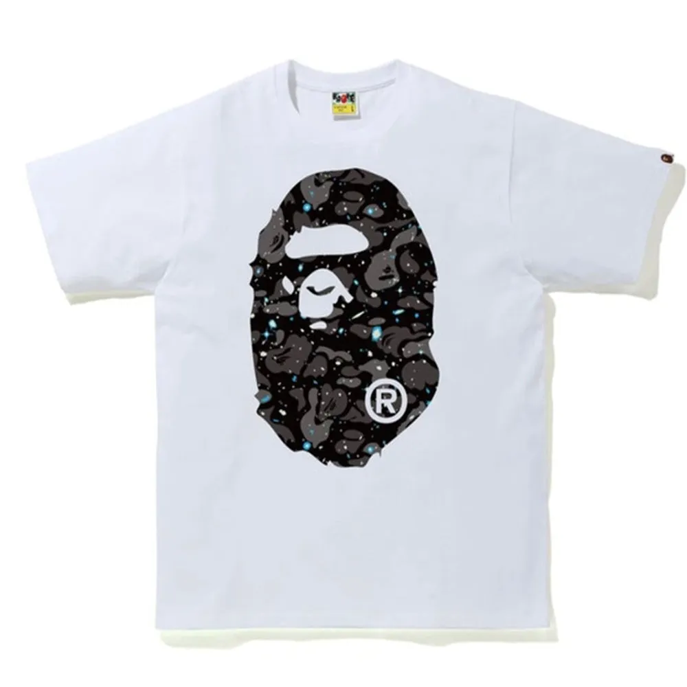 BAPE Space Camo Big Ape Head Tee White sold by PLUS