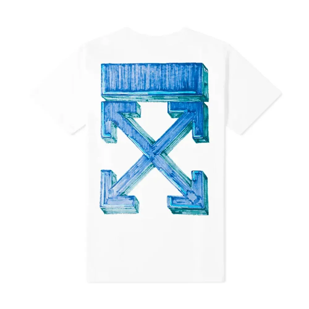 Off-White Marker S/S Slim Tee White/Blue sold by PLUS