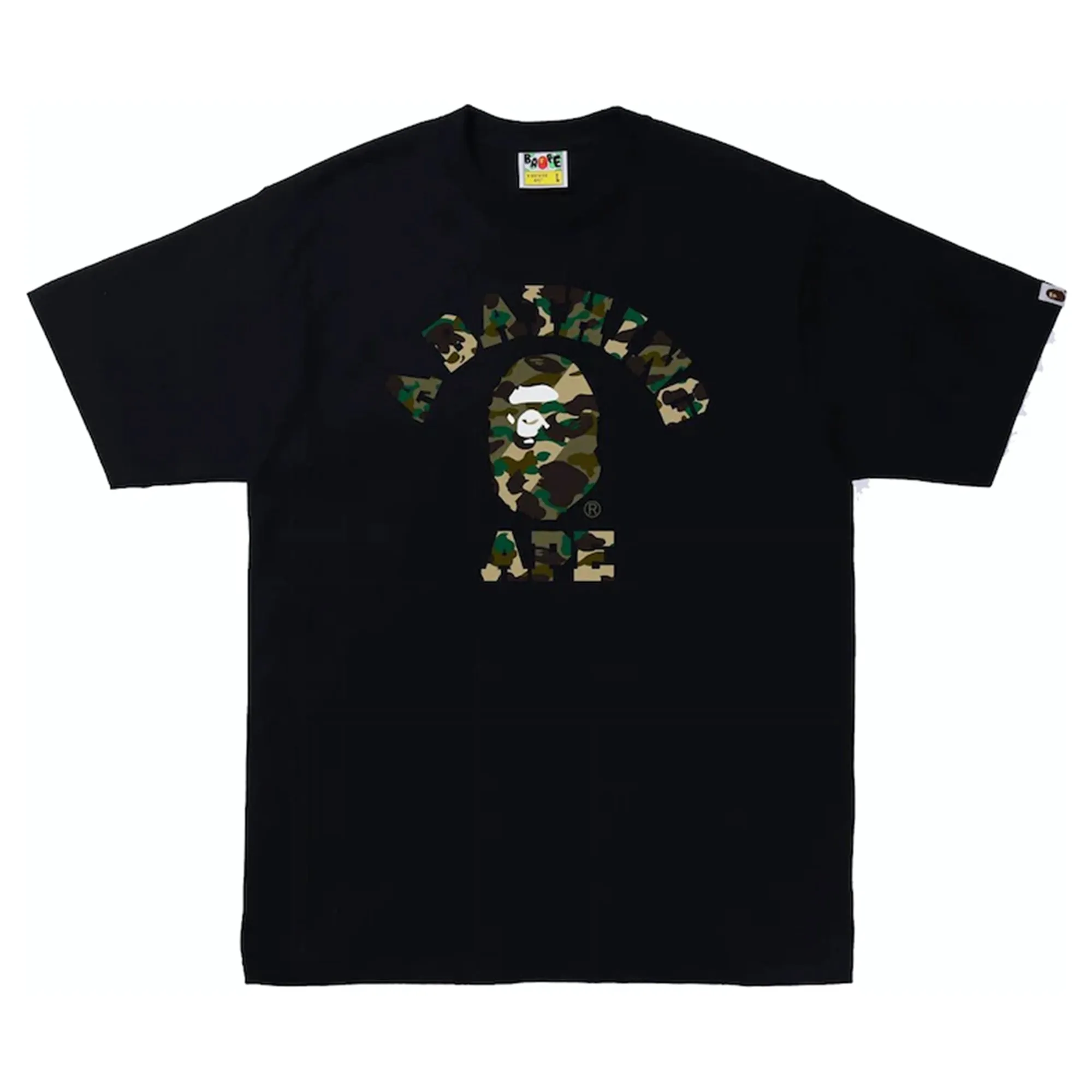 Bape 1st Camo Crazy College Tee Black sold by PLUS