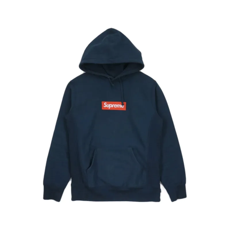 Supreme Box Logo Hooded Sweatshirt Navy (2016) sold by PLUS