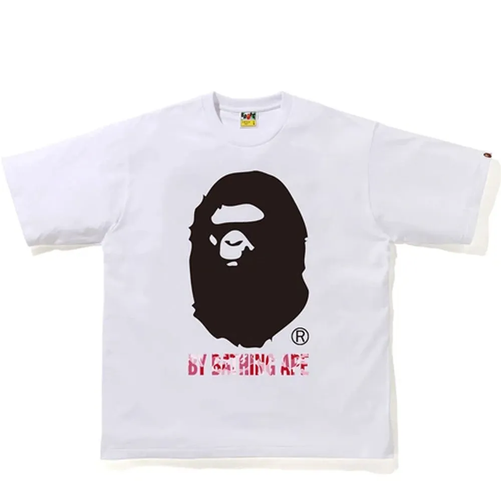 BAPE ABC CAMO BY BATHING APE RELAXED TEE WHITE/PINK sold by PLUS