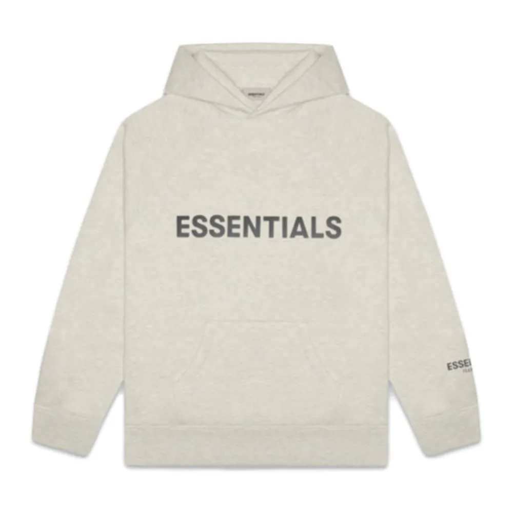FOG ESSENTIALS 3D Silicon Applique Pullover Hoodie Oatmeal Heather sold by PLUS