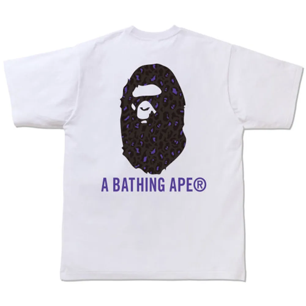 BAPE Leopard Relaxed Fit Tee Purple/White sold by PLUS