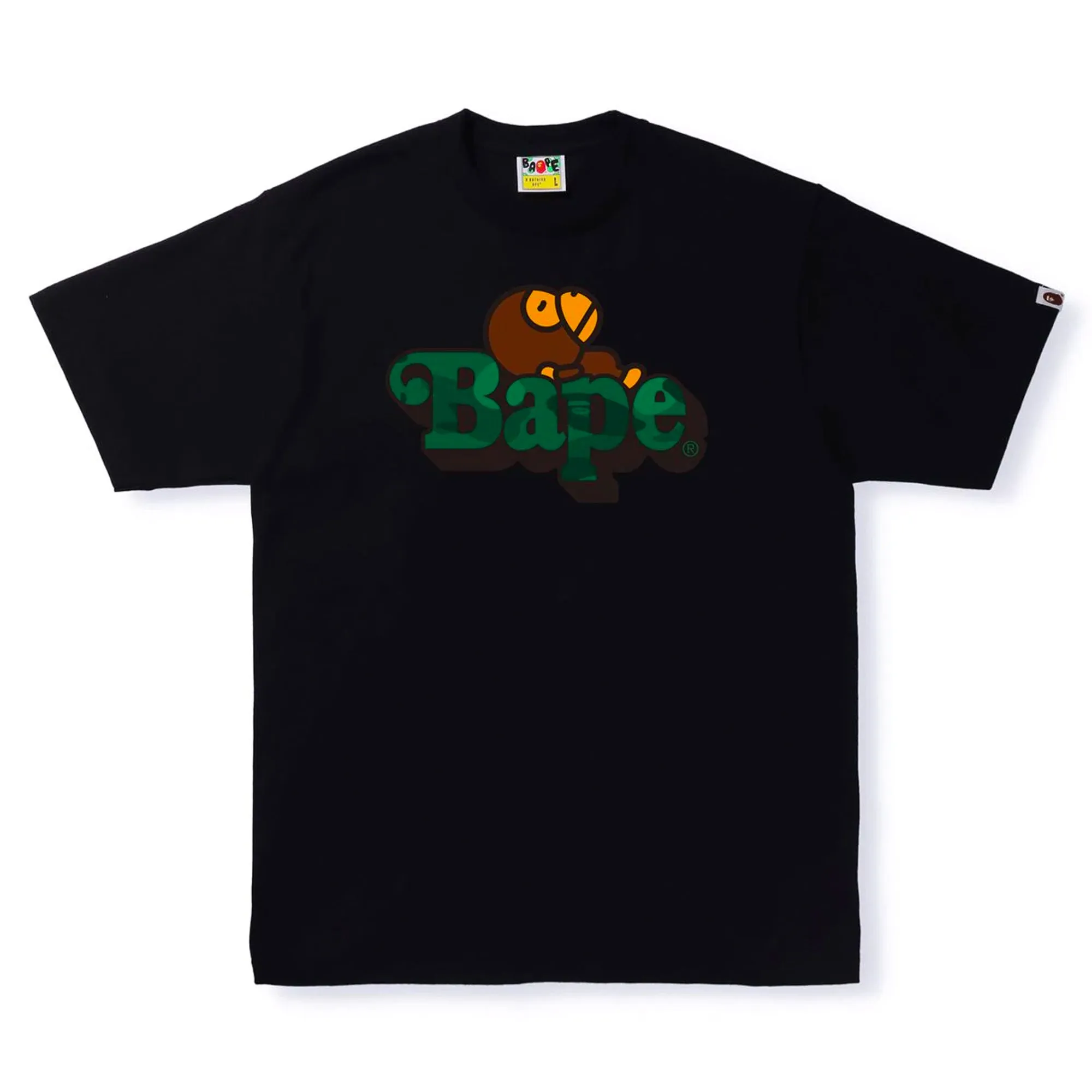 BAPE Color Camo Milo on Bape Tee Black/Green sold by PLUS