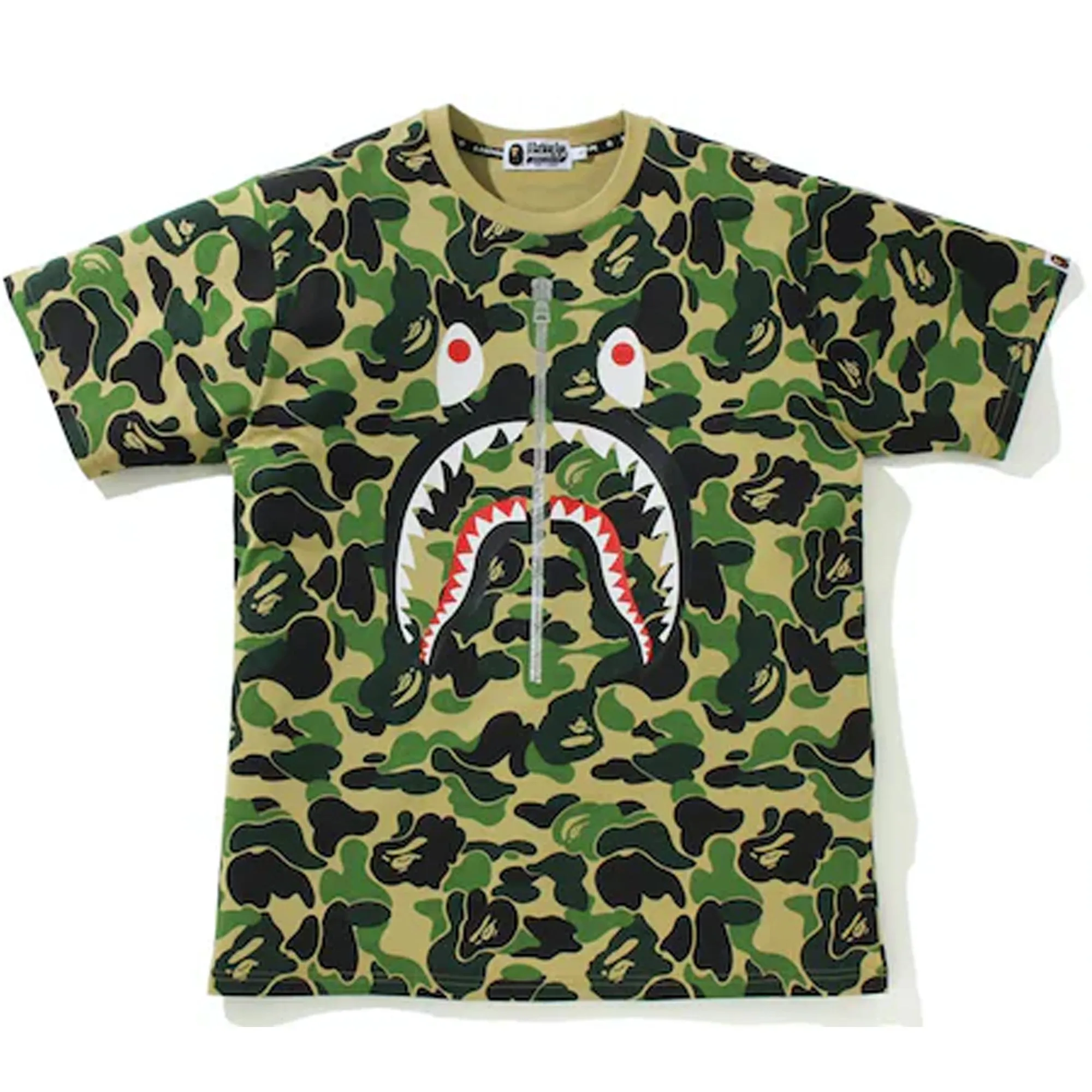 BAPE Big ABC Camo Shark Tee Green sold by PLUS