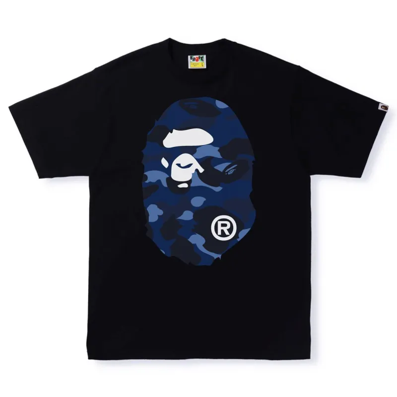 BAPE Color Camo Big Ape Head Tee Black/Navy sold by PLUS