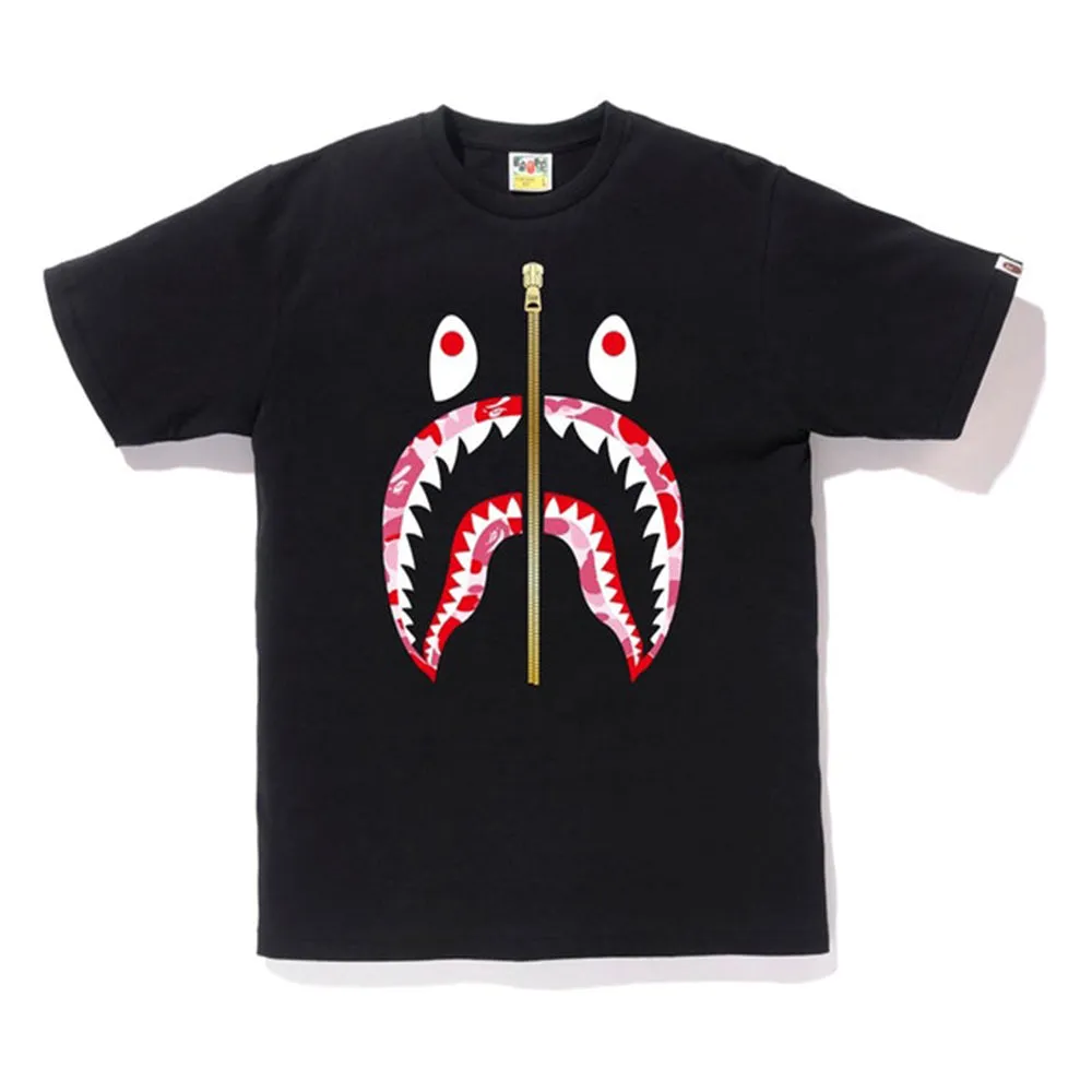 Bape ABC Gold Zip Shark Tee Black/Pink sold by PLUS