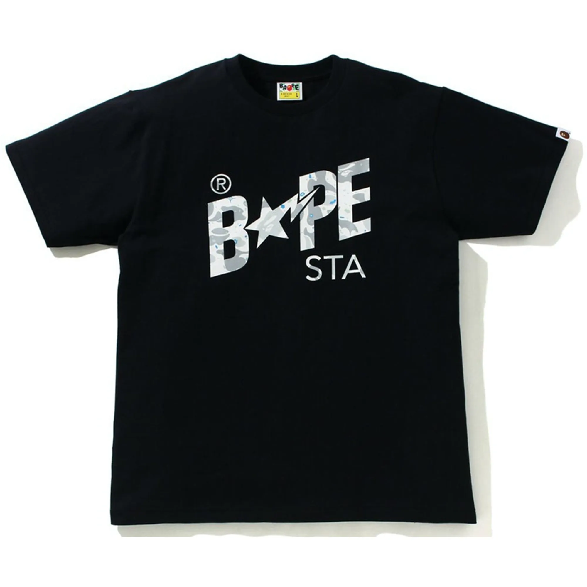 BAPE Space Camo Bape Sta Logo Tee Black sold by PLUS