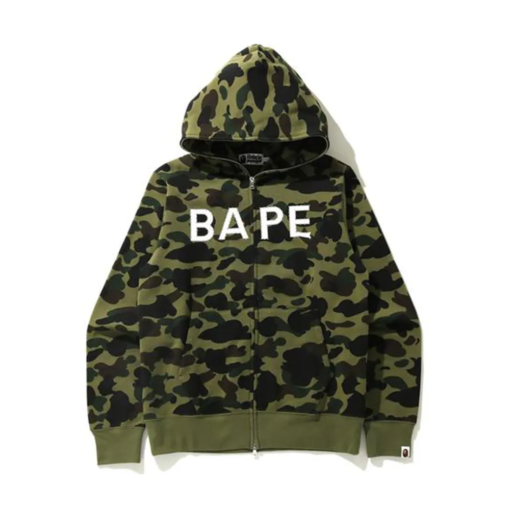 BAPE 1st Camo Crystal Stone Full Zip Hoodie Green sold by PLUS