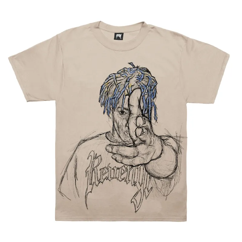 Revenge x Juice Wrld 999 Sketch Tee Cream | Parallel