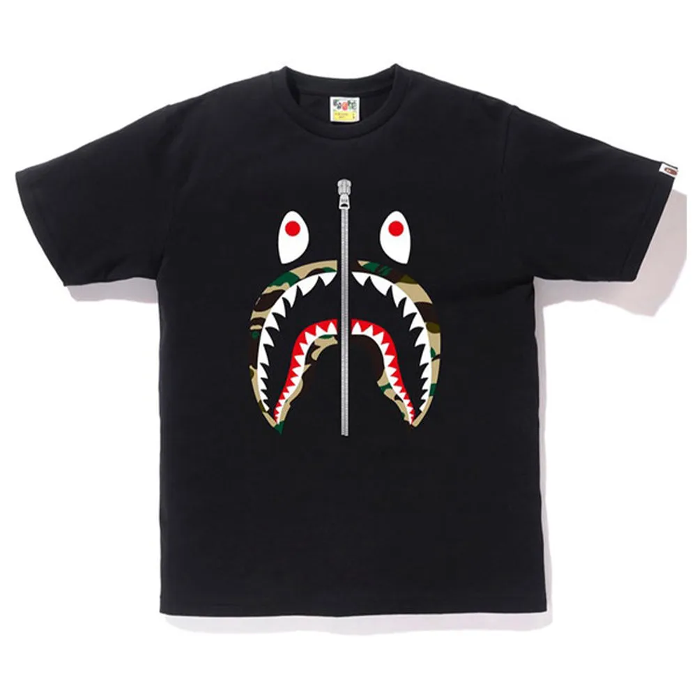 Bape 1st Camo Shark Tee Black/Yellow sold by PLUS