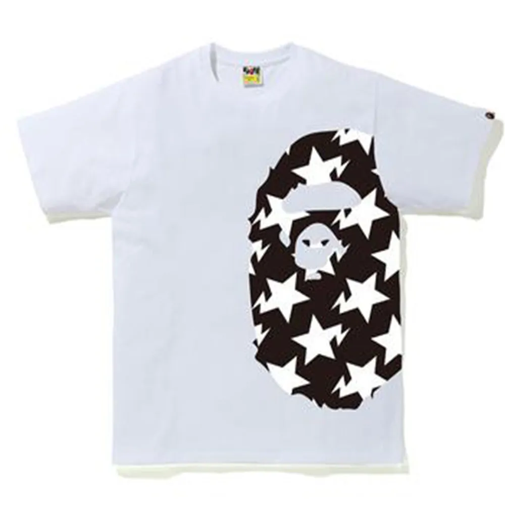 BAPE Pattern Side Big Ape Head Tee White/Black sold by PLUS