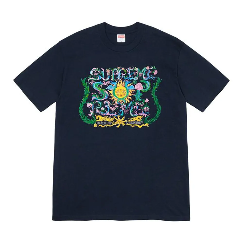 Supreme Crest Tee Navy sold by PLUS