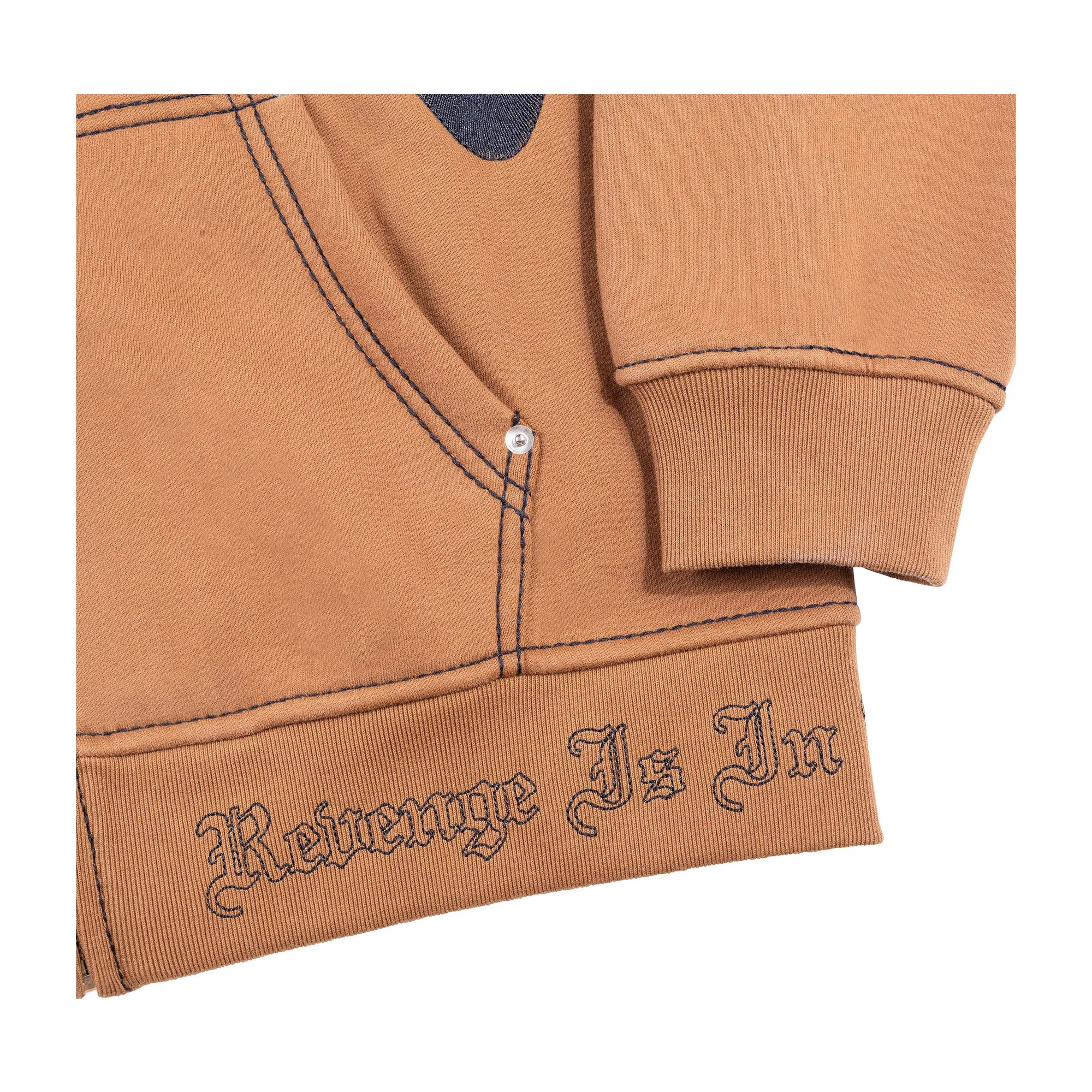 Revenge Contrast Embroidered Zip Up Brown sold by PLUS product image thumbnail 4