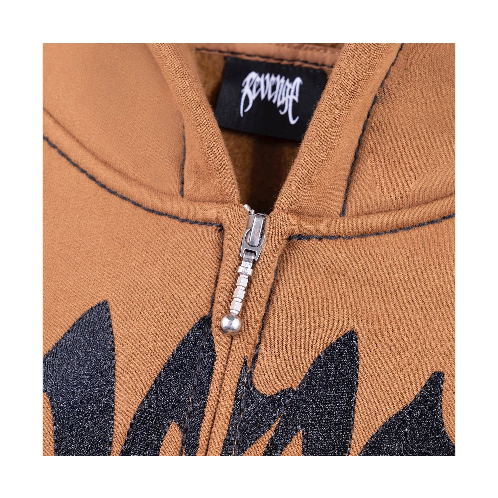Revenge Contrast Embroidered Zip Up Brown sold by PLUS product image thumbnail 3
