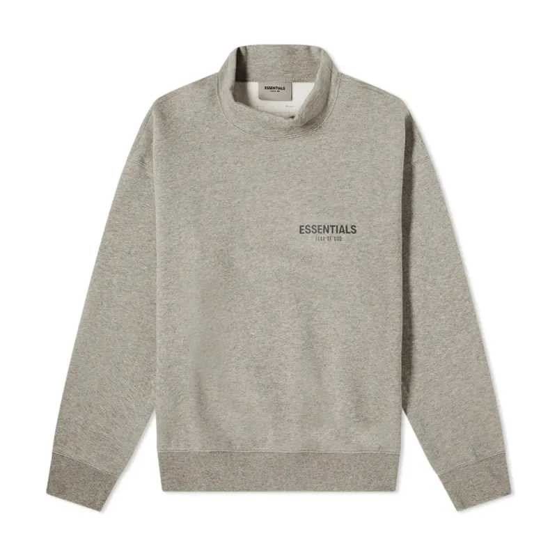 FOG Essentials Pullover Mockneck Dark Heather Oatmeal sold by PLUS