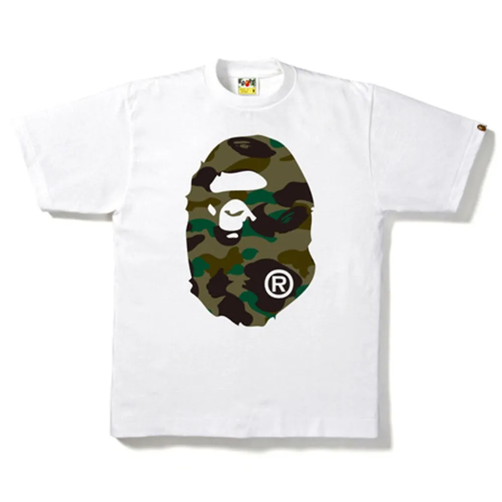 Bape 1st Camo Big Ape Head Tee White/Green sold by PLUS
