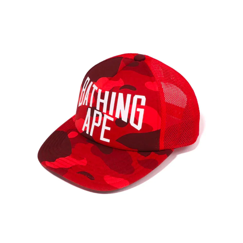 Bape Color Camo NYC Logo Mesh Cap Red (FW22) sold by PLUS
