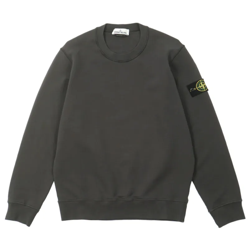 Stone Island Cotton Fleece Crewneck Sweatshirt Charcoal sold by PLUS