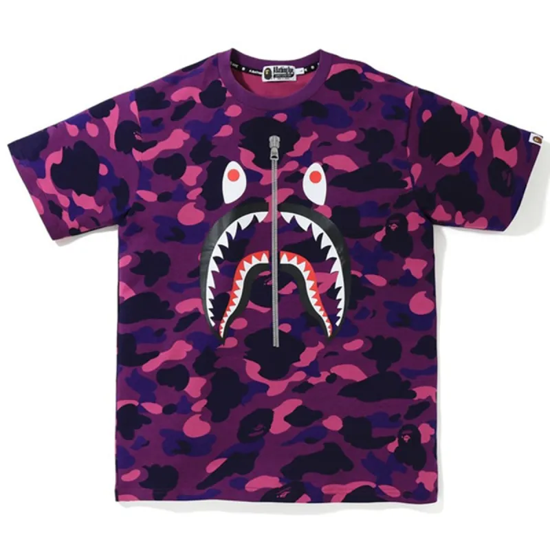 Bape Color Camo Shark Tee Purple sold by PLUS