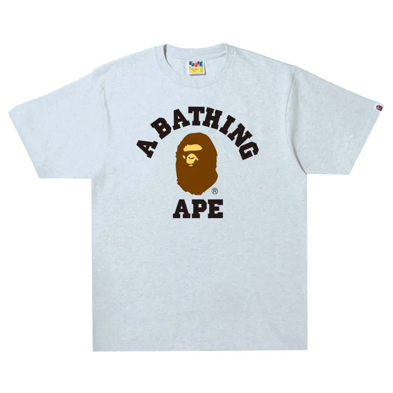Bape College Tee Light Grey sold by PLUS