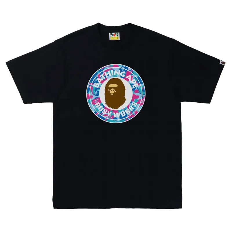 Bape Marble Camo Busy Works Tee Black Blue sold by PLUS