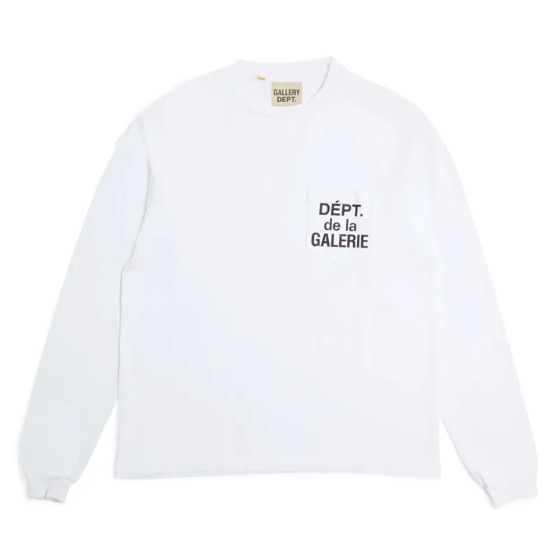 Gallery Dept. French L/S Pocket Tee White sold by PLUS